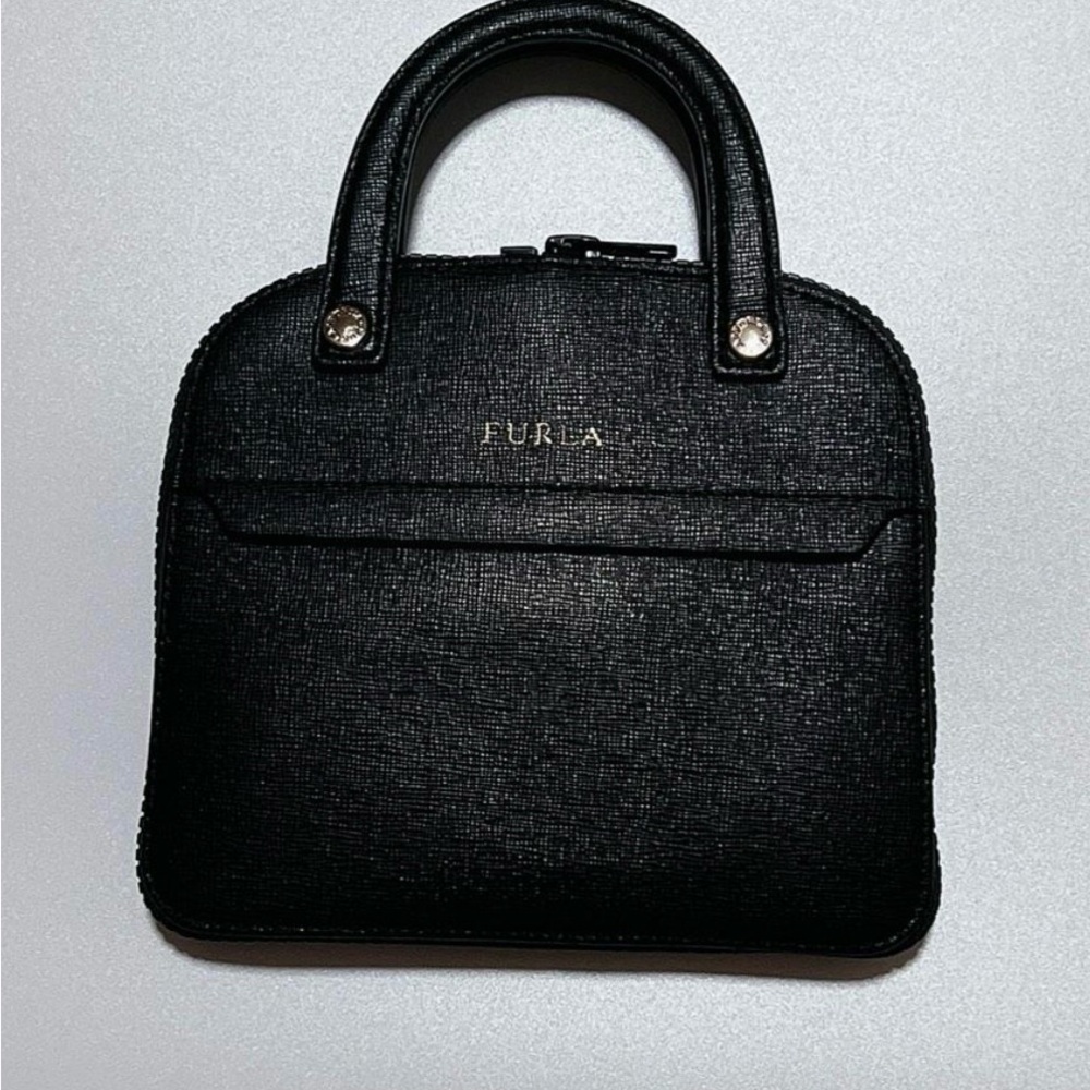 FURLA Black Foladable Shopper Tote - Rare - Picture 4 of 16